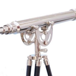 Hampton Nautical Floor Standing Chrome Anchormaster Telescope, 65", Chrome