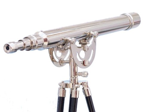 Hampton Nautical Floor Standing Chrome Anchormaster Telescope, 65", Chrome