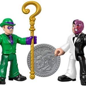 Imaginext Fisher-Price DC Super Friends The Riddler and Two Face Figures, Multicolor (GBL90)