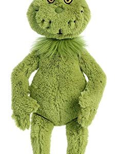 Aurora World Aurora Dr. Seuss Cindy Lou Who 12", Grinch 18", and his Dog Max 4" Clip On Special Set of 3 Plush Toys, Green, Red, Brown, Yellow
