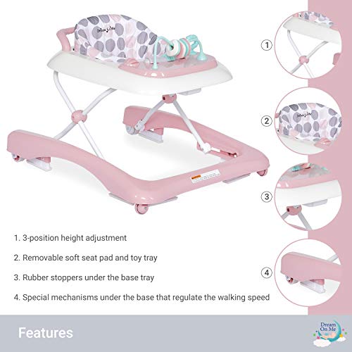 Dream On Me Tiny Toes Walker in Pink