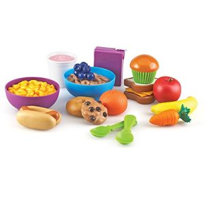 Learning Resources New Sprouts Munch It! Pretend Play Food, 20 Pieces, Ages 18 mos+ & New Sprouts Dinner Foods Basket, Pretend Play Food, 18 Pieces, Ages 18 mos+