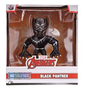 Jada Toys Metalfigs Marvel Avengers Black Panther 100% Die-cast Metal Collectible Figure, 4", Black