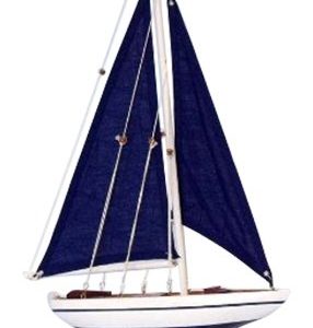 Hampton Nautical Pacific Sailer Sails Boat, 17", Blue