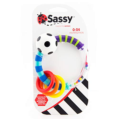 Sassy Ring Rattle | Developmental Baby Toy for Early Learning | High Contrast | For Ages Newborn and Up