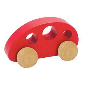 Hape Mini Van Wooden Toddler Toy Vehicle in Red