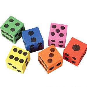 Rhode Island Novelty ~ 12 ~ Foam Dice ~ 1.5 Inch ~ Games Math Teaching ~ New