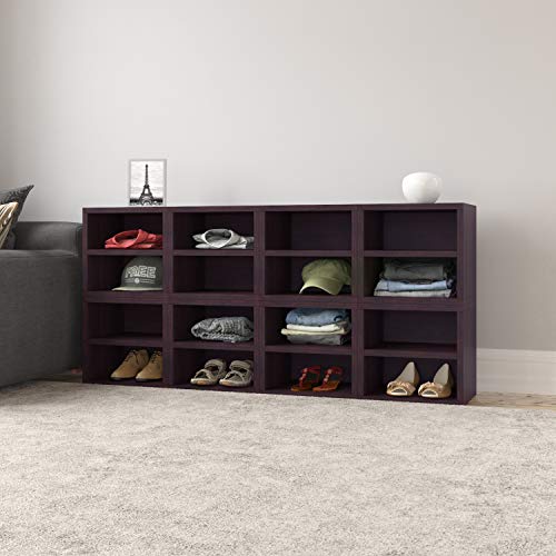 Way Basics Eco Stackable Connect Storage Cube with Shelf Cubby Organizer, Espresso Wood Grain (Tool-Free Assembly and Uniquely Crafted from Sustainable Non Toxic zBoard Paperboard)