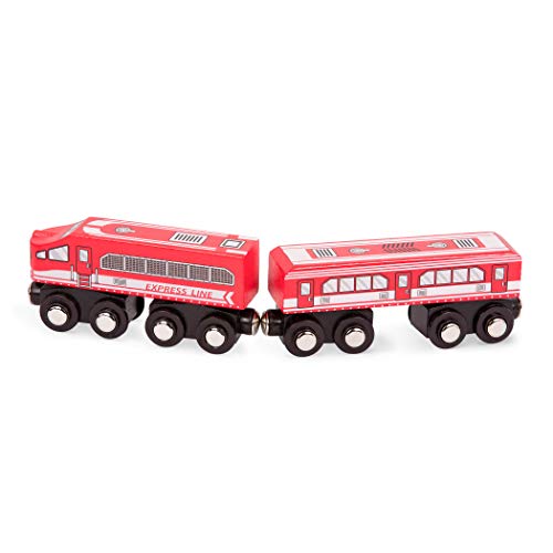Battat – Wooden Passenger Trains – Classic & Compatible Wooden Toy Train Car Accessories for Kids & Collectors Aged 3 Years Old & Up (6Pc)
