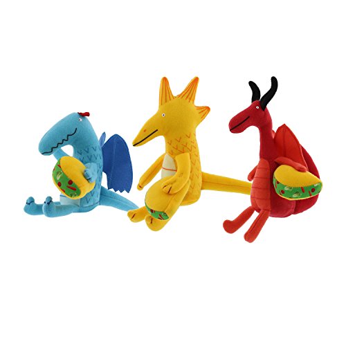 MerryMakers Dragons Love Tacos Mini Doll Set, Set of 3, 4.5 to 5.5-Inches Each