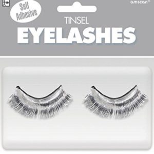Amscan Tinsel Eyelashes, Party Accessory, Silver