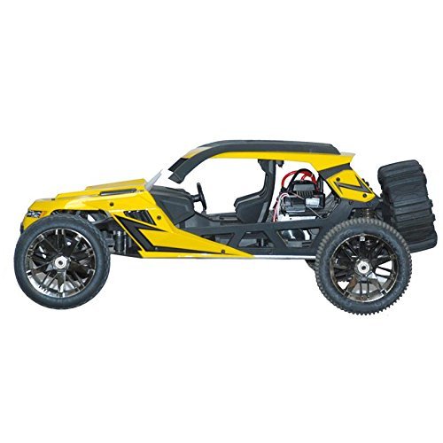 HBX T6 Hammer Head Large 1/6 Scale 2WD Yellow 55 MPH Plus Desert/Dune Buggy w/2350KV Brushless Motor, Includes 2x7.4V 4200mAh LiPo Batteries & Charger - CIS Associates