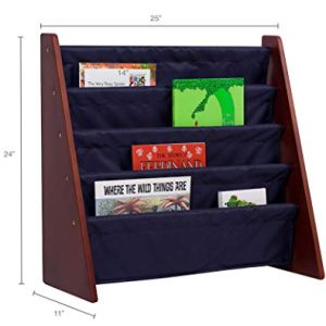 Wildkin Sling Bookshelf, Cherry with Blue