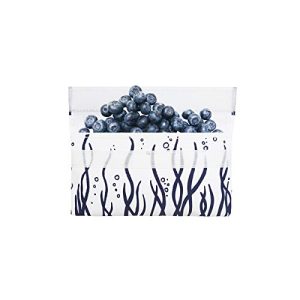 Lunchskins LS2-SEAGRASS-NAV Reusable Snack Food Bag, Navy Seagrass