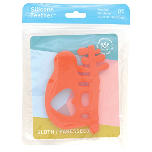 Manhattan Toy Animal Shapes Sloth Silicone Teether, Orange