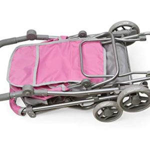 Badger Basket Cruise Twin Folding Inline Double Doll Stroller (fits American Girl Dolls)