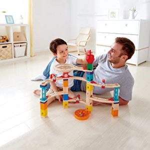 Hape Castle Escape - Quadrilla Wooden Marble Run - STEM Learning, Building & Development Construction Toy - Counting, Color & Problem Solving for Ages 4+, 101Piece