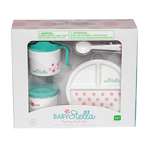 Manhattan Toy Baby Stella Darling Dish Baby Doll Accessories Set for 12" and 15" Soft Dolls