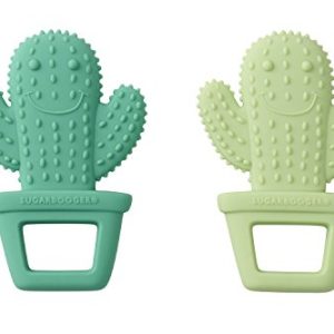 Sugarbooger Silicone Teether Set-of-Two, Happy Cactus