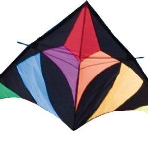 HQ Flowtail Delta 600 XL- 79 Inch Single - Line Sport Kite, Color: Rainbow - Active Outdoor Fun for Ages 12 and Up