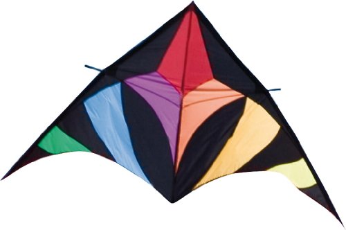 HQ Flowtail Delta 600 XL- 79 Inch Single - Line Sport Kite, Color: Rainbow - Active Outdoor Fun for Ages 12 and Up