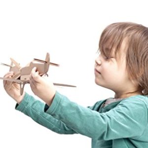 Leolandia Two Spitfires Creative DIY Cardboard Airplane Model, White