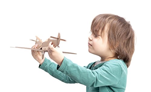 Leolandia Two Spitfires Creative DIY Cardboard Airplane Model, White