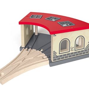 Hape Wooden Railway Big Engine Shed Train Set