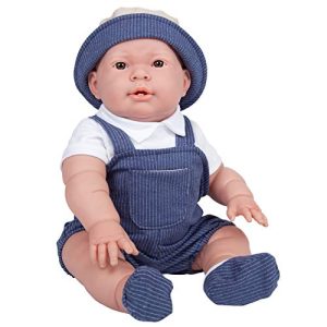JC Toys, Lucas - All-Vinyl-Anatomically Correct Real Boy 18" Baby Doll in Denim and Deluxe Accessories, Designed by Berenguer.