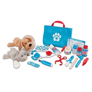 Melissa & Doug Examine & Treat Pet Vet Play Set - The Original (Kids Toy Best for 3, 4, 5 Year Olds and Up) & Veterinarian Role-Play Costume Set, Machine-Washable, 17.5” H x 24” W x 0.75” L