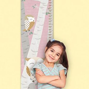 Oopsy Daisy Birchwood Owl Growth Chart, Pink, 12" x 42"