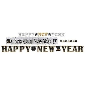 amscan Happy New Year Letter Banners, Multipack, 4 Ct. | Party Decoration