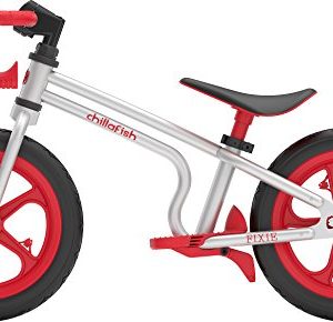 Chillafish Fixie Fixed-Gear Styled Balance Bike with Integrated Footrest, Footbrake & Airless Rubberskin Tires, Red