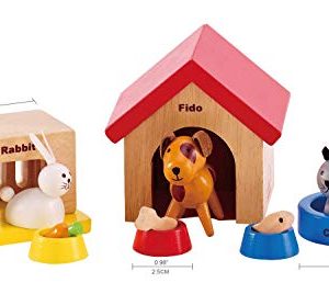Hape Family Pets Wooden Doll House Animals