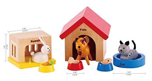 Hape Family Pets Wooden Doll House Animals