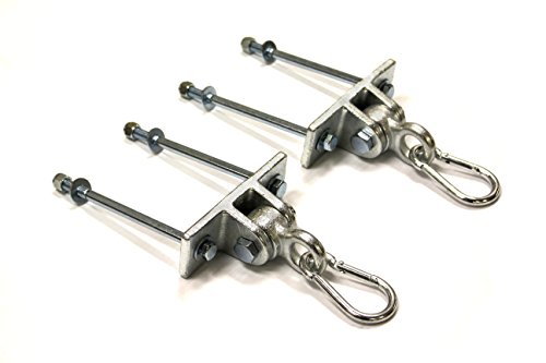 Eastern Jungle Gym 2 Heavy Duty Swing Hangers for Wooden Swing Set Playground Porch Indoor Outdoor Seat with Nut & Bolt Mounting Hardware and Snap Hooks