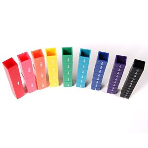 hand2mind Plastic Rainbow Fraction Tower Linking Cubes, Math Manipulative, Bulk Classroom Kit (15 Sets of 51 Cubes)