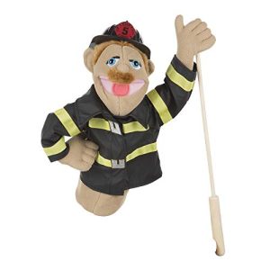 Melissa & Doug Firefighter Puppet with Detachable Wooden Rod for Animated Gestures