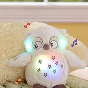 Linzy Plush 96757 10" Soft Dreams Owl with Lullaby & Night Light, 10", Cream