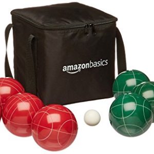 AmazonBasics Bocce Ball Set with Soft Carry Case