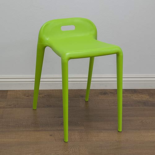 Ergo Furnishings E-Z Molded Plastic Stackable Chair Stool (Set of 2), Green