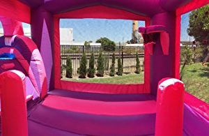 JumpOrange Commercial Grade Inflatable Princess Bricks Mega Bounce House with Slide Combo and Blower, Party Combo Moonwalk, 100% PVC VINYL