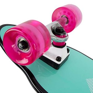 Kryptonics Mini Cutaway Cruiser Skateboard - Complete 26" Cruiser Board for Kids & Teens- Mermaids