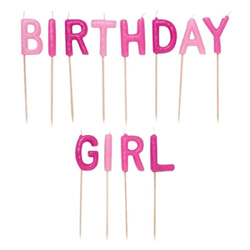 Creative Converting Birthday Girl Pick Letters Candle Set, Pink
