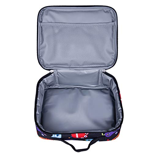 Wildkin 33600 Monsters Lunch Box, Insulated, Moisture Resistant, and Easy to Clean with Helpful Extras for Quick and Simple Organization, Olive Kids Design