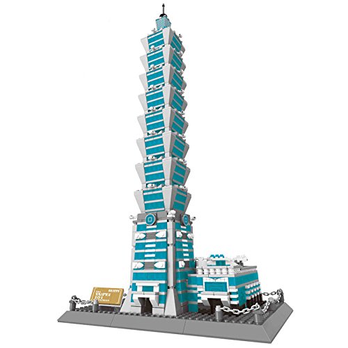 WANGE Simple Package Worldwide Famous Architecture Building Blocks Toy Set The Taipei 101 978 pcs