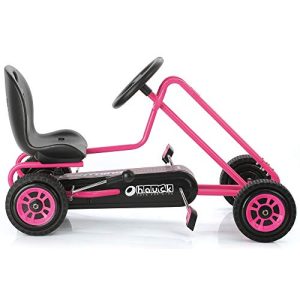 Hauck Lightning - Pedal Go Kart | Pedal Car | Ride On Toys for Boys & Girls with Ergonomic Adjustable Seat & Sharp Handling - Pink