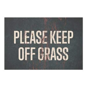 CGSignLab |"Please Keep Off Grass -Ghost Aged Rust" Window Cling | 36"x24"