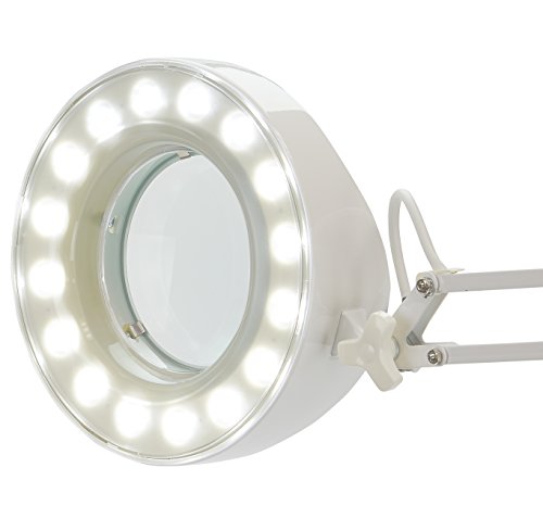 Carson PRO Series DeskBrite Plus 1.8X Adjustable Arm Industrial Grade Workbench or Desktop Magnifier with 5 inch Glass Lens and 48 Super Bright LED Lights for Hobby, Crafts and Tasks (CP-70)