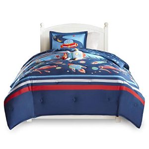 Mizone Kids Space Cadet 3 Piece Comforter Set, Blue, Twin